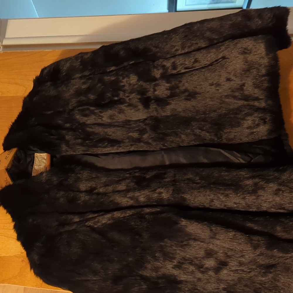 Daniel K Elegant Black  Rabbit Fur Teddy Jacket